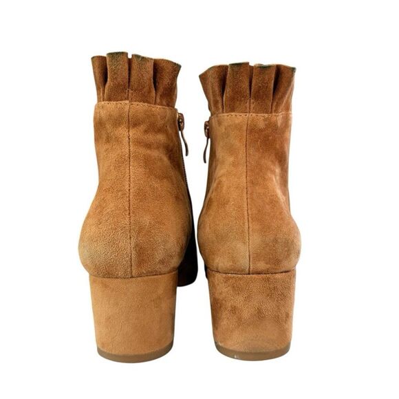 Silent D Suede Boots Ankle Booties Honey Womens EU 39 US 8-8.5 Ruffle Gold Brown - Picture 6 of 13